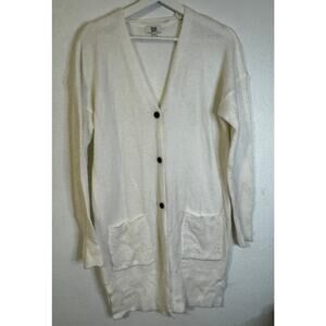 True Craft Women's Button-Down‎ Cardigan White Size M